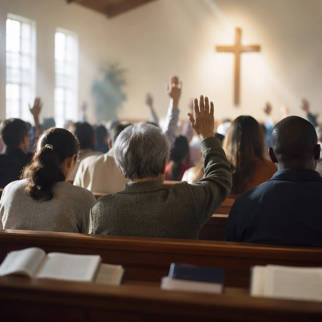 Diverse Congregation Worshiping in Modern Chapel