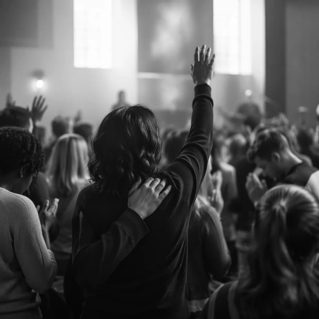 Diverse Congregation Worshiping in Modern Sanctuary