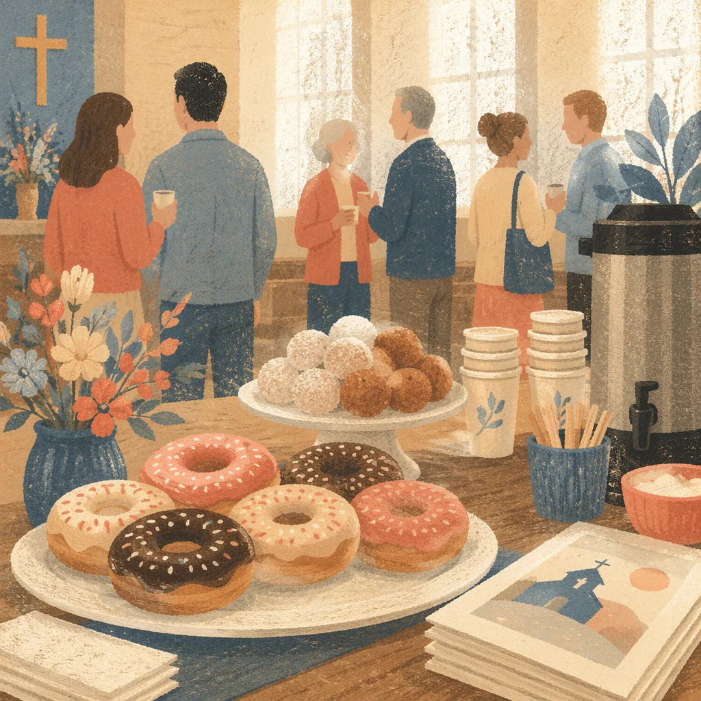 Church Fellowship Donuts and Coffee Table