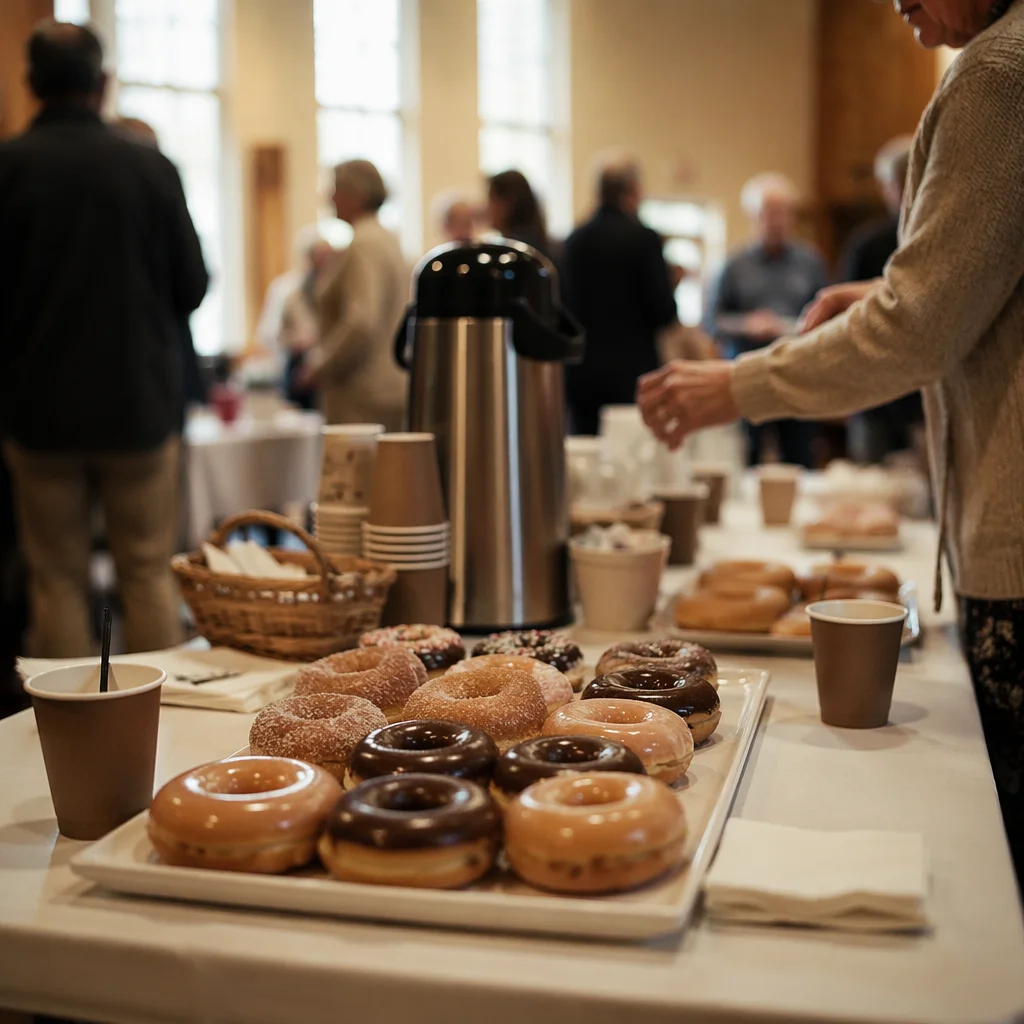 Sunday Fellowship Donuts and Coffee Table