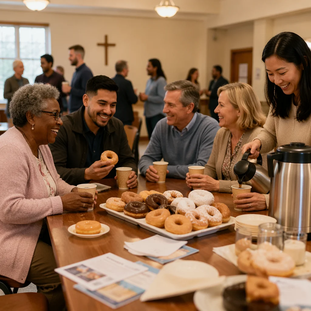 Donuts and Coffee in Fellowship Hall