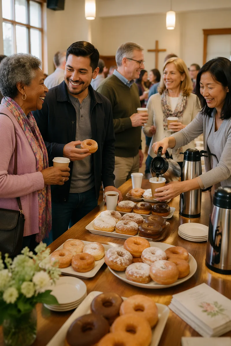 Donuts and Coffee in Fellowship Hall
