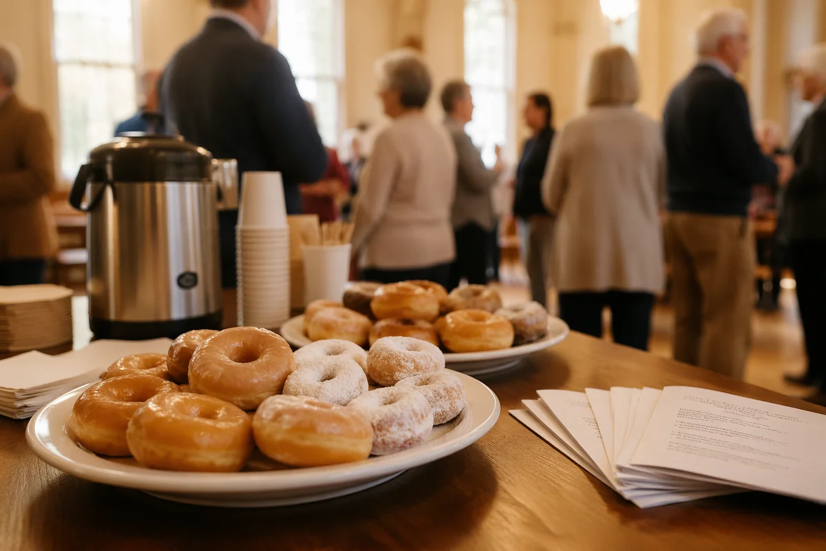 Church Fellowship Donuts and Coffee Table