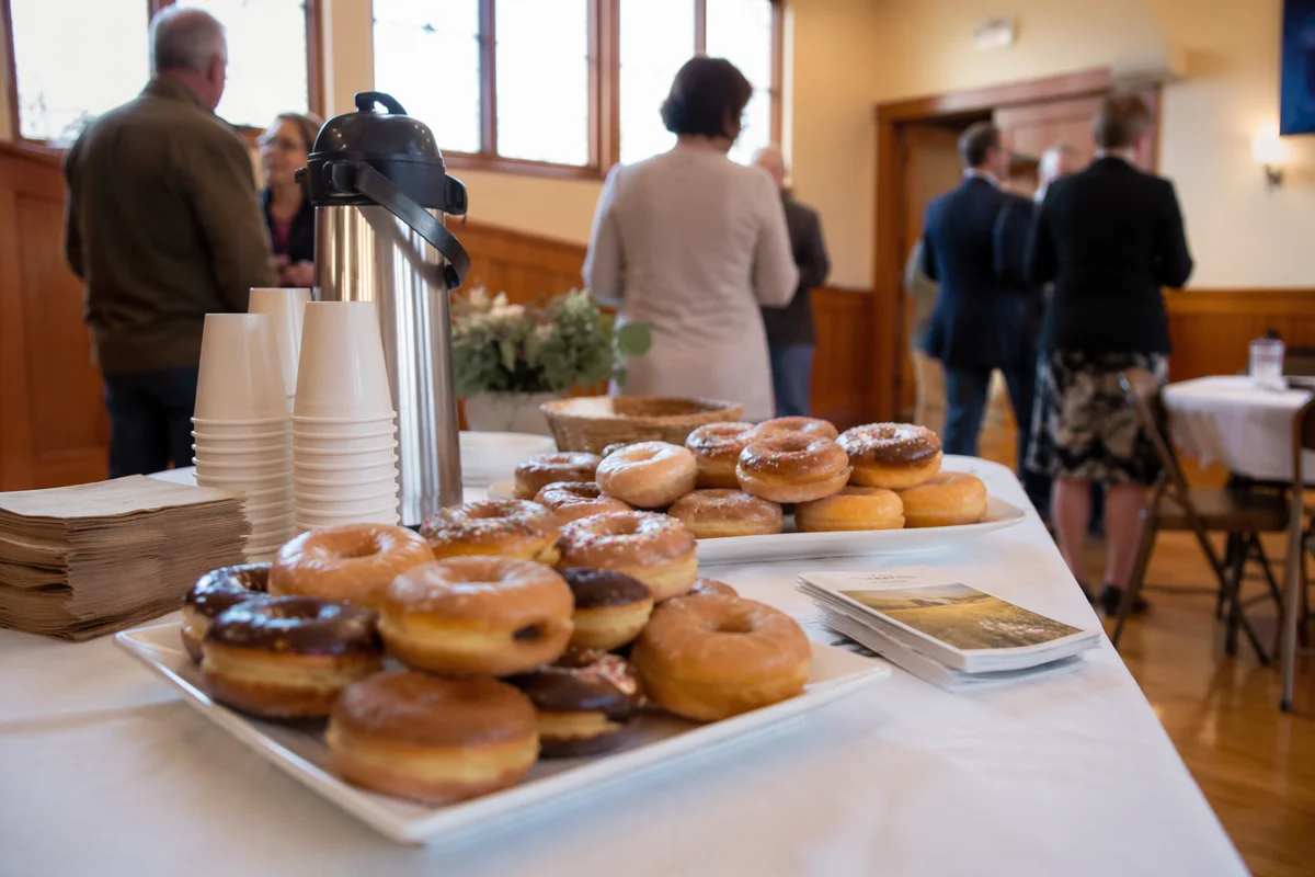 Church Fellowship Donuts and Coffee Table