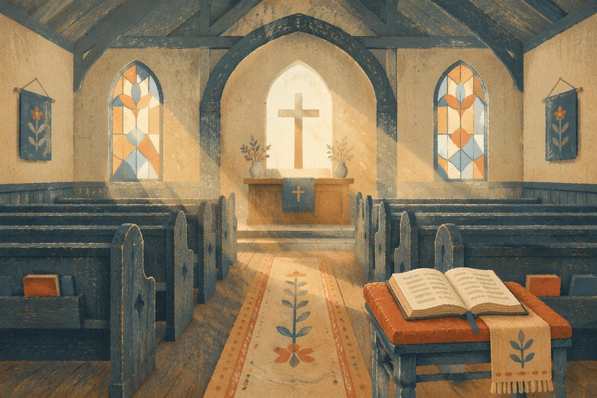 Empty Church at Dawn Prayer Scene