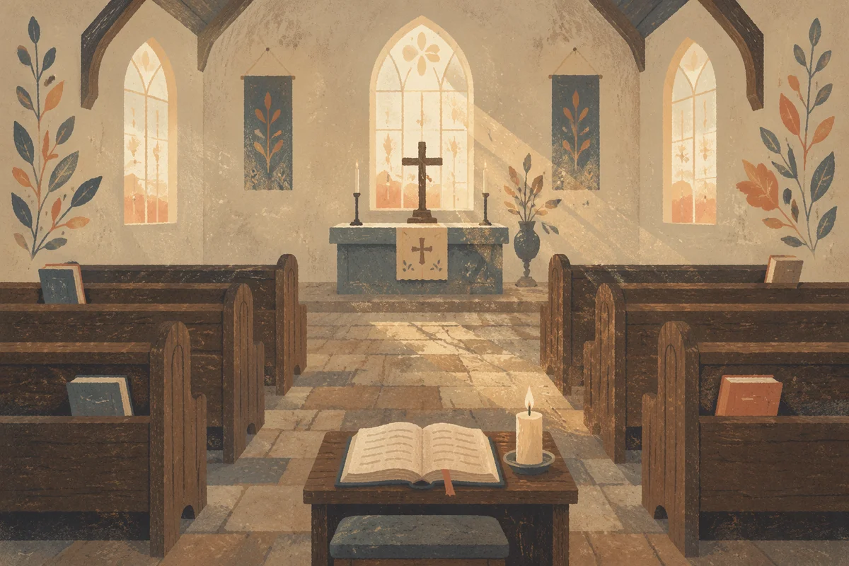 Empty Church at Dawn for Prayer