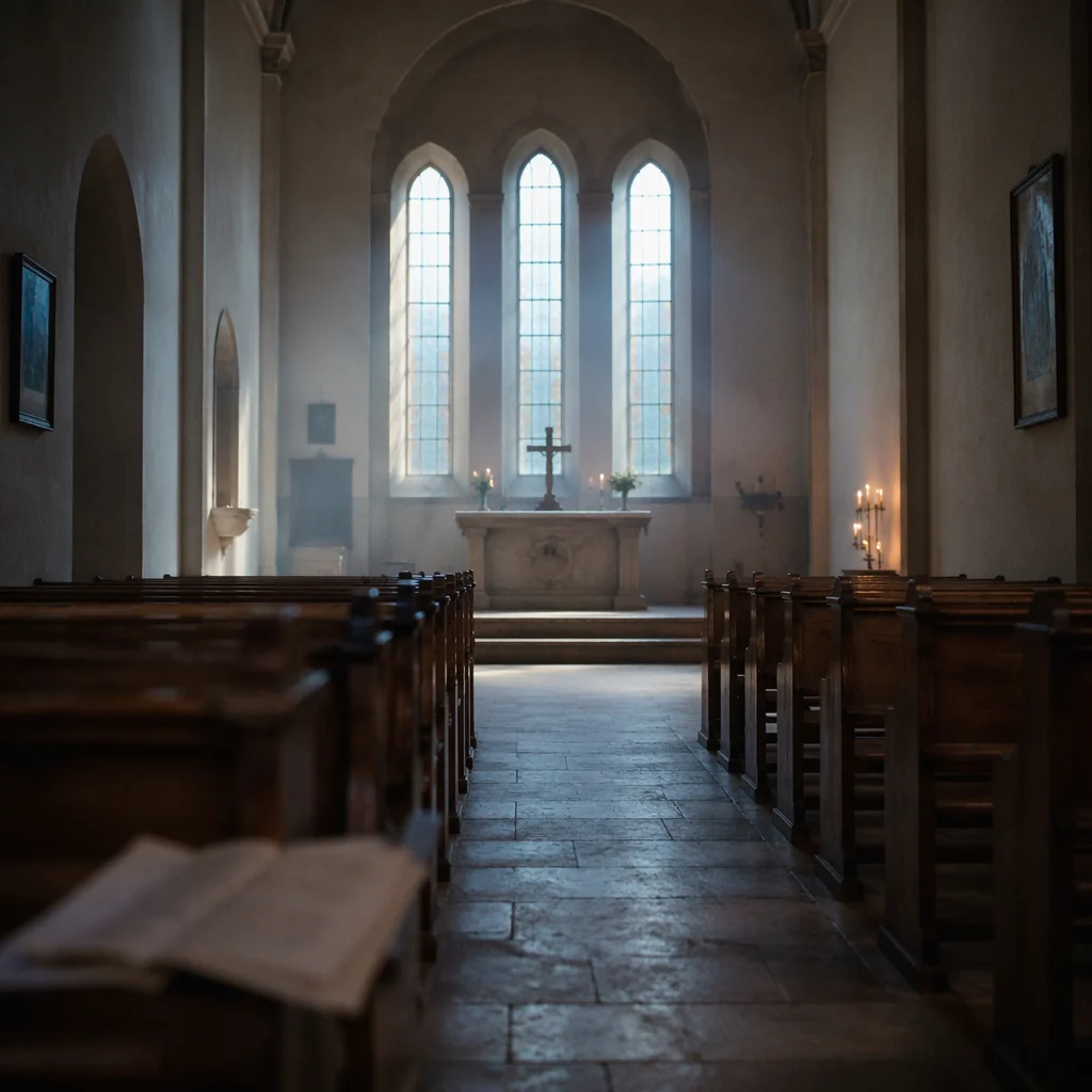 Empty Church at Dawn for Prayer