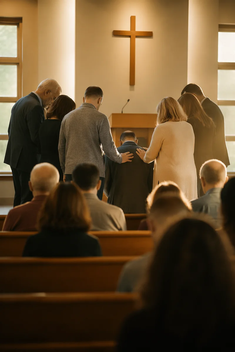 Elder Installation Prayer in Church Sanctuary