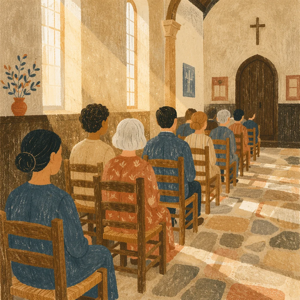 Empty Church Sanctuary in Morning Light