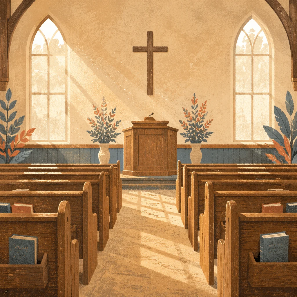 Quiet Church Sanctuary in Morning Light