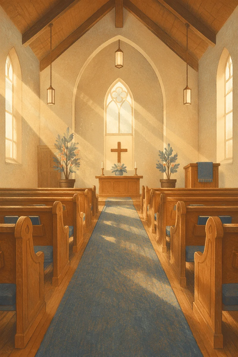 Empty Sanctuary with Morning Sunlight