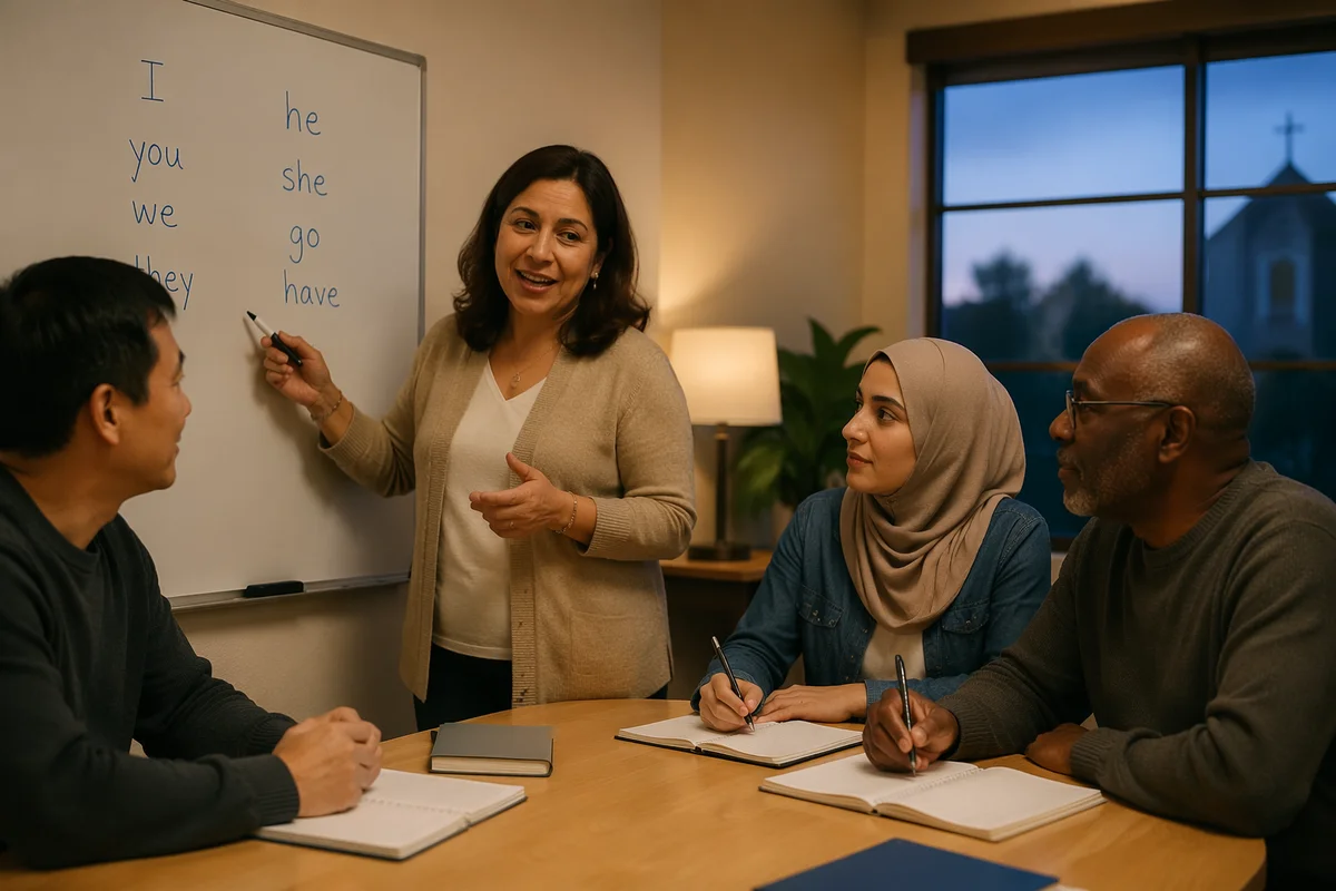 Evening ESL Class in Community Room