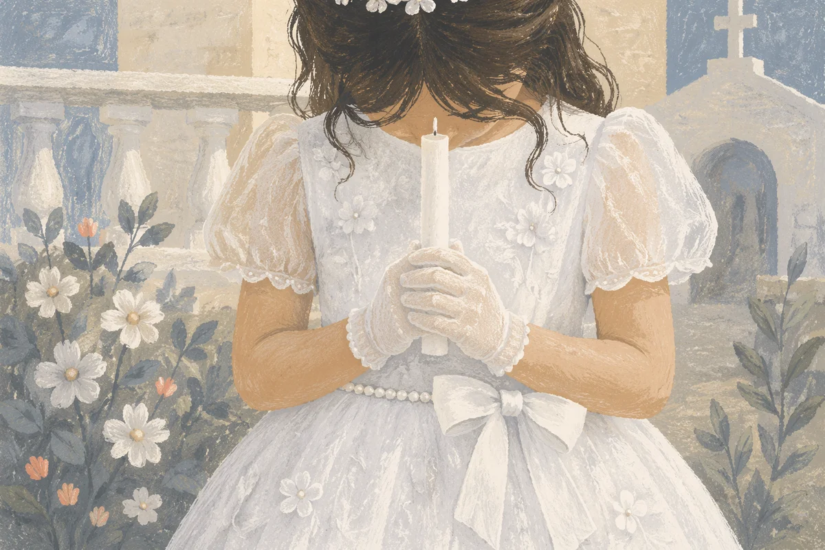 First Communion Child with Candle Portrait