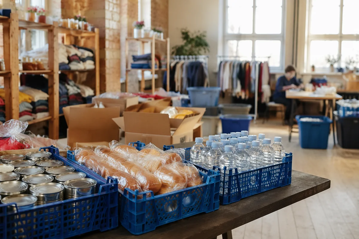 Organized Church Food Pantry Donation Room