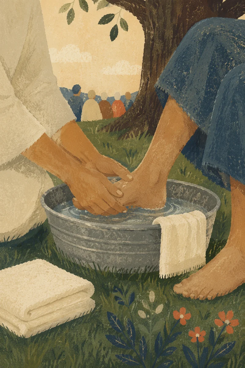 Humble Foot Washing Ceremony Outdoors
