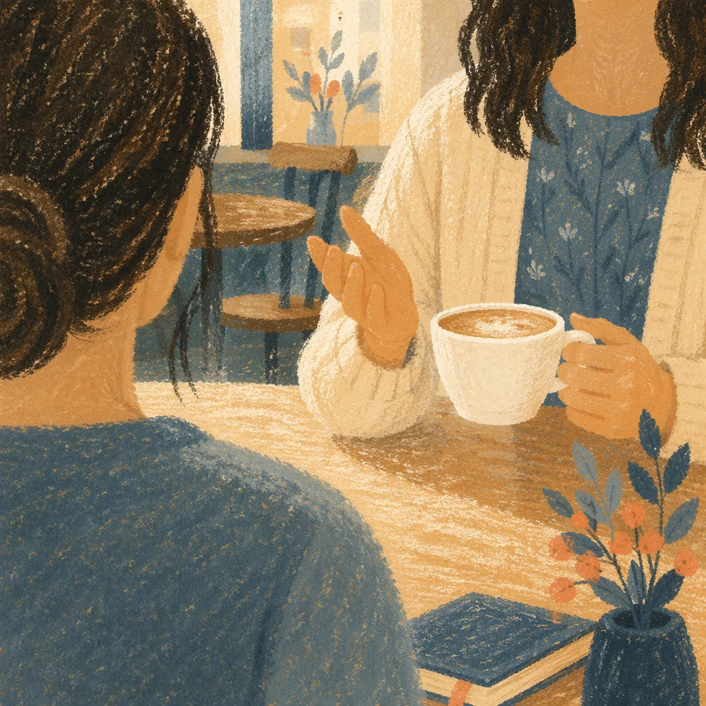 Warm Faith Conversation in Coffee Shop