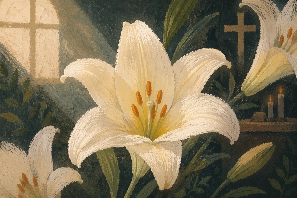 White Lily Funeral Sympathy Chapel Arrangement