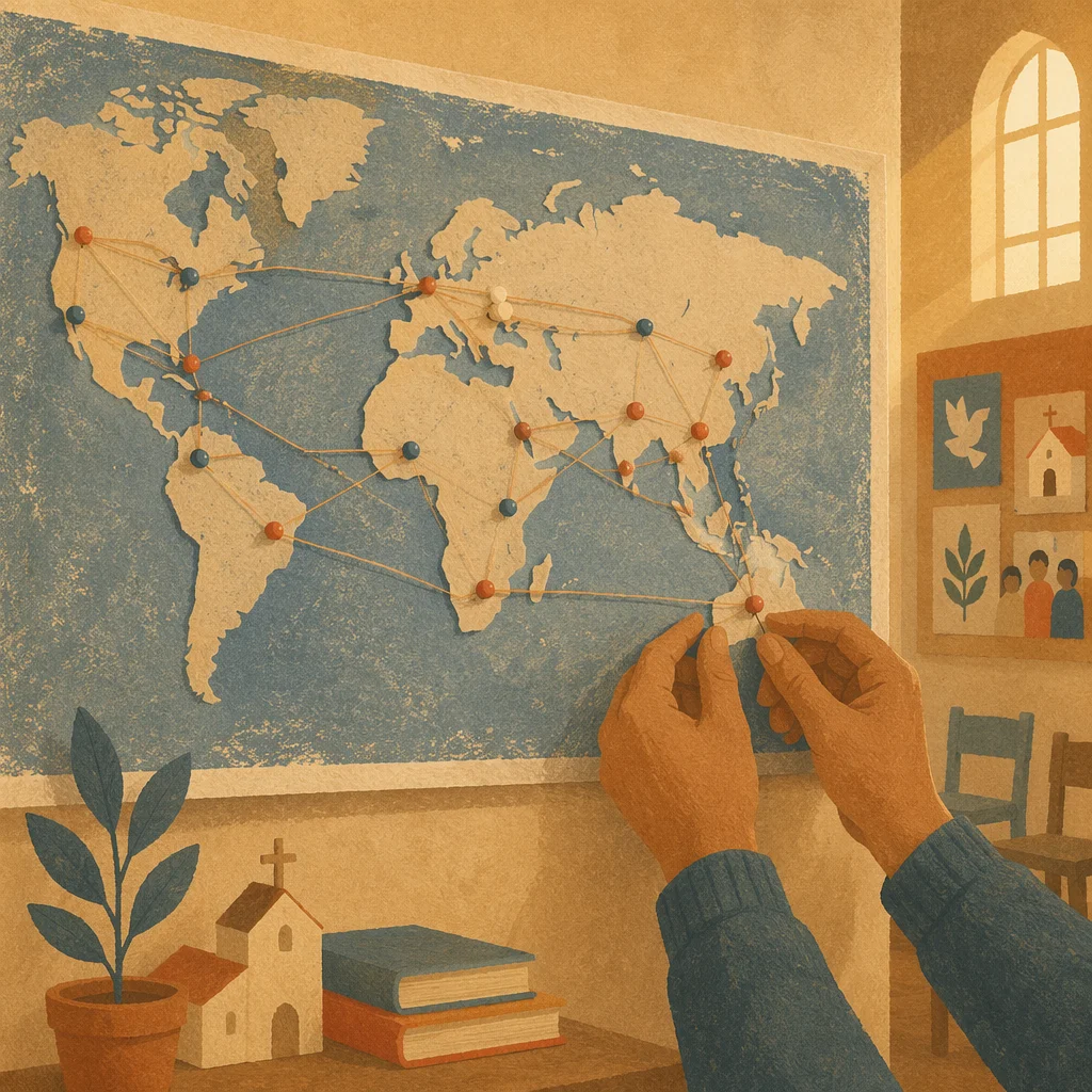 Church Mission Map with Global Prayer Pins