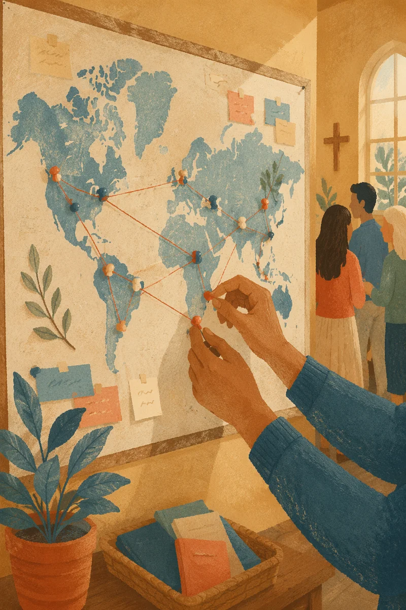 Church Mission Map with Prayer Pins
