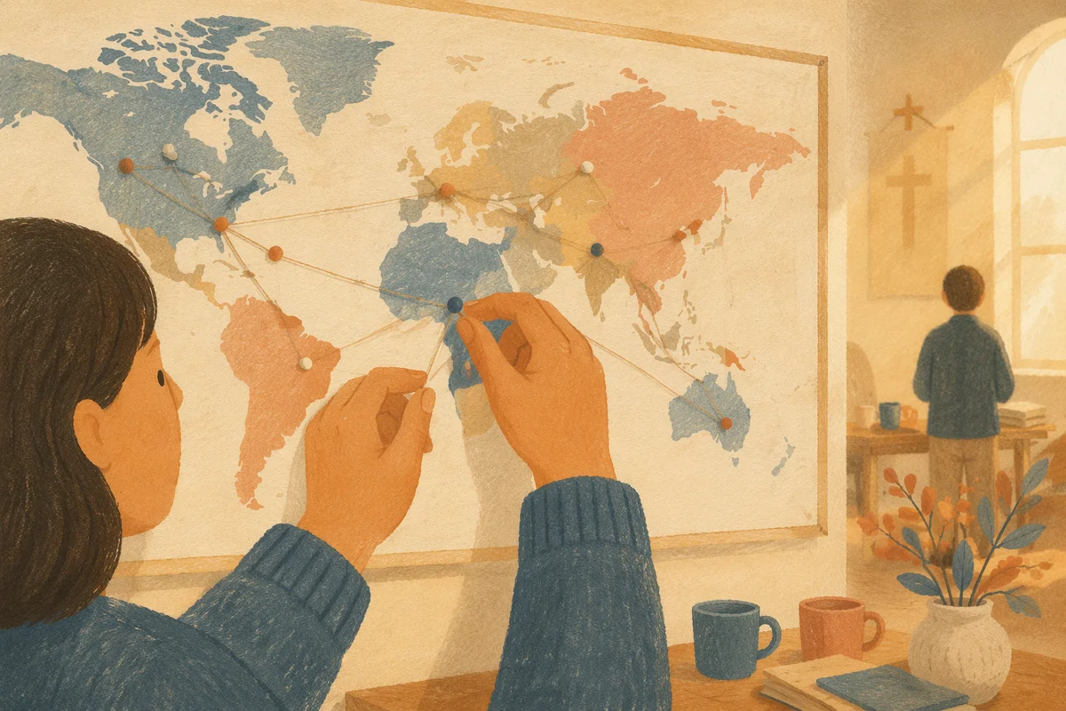 Church Mission Map with Global Prayer Pins