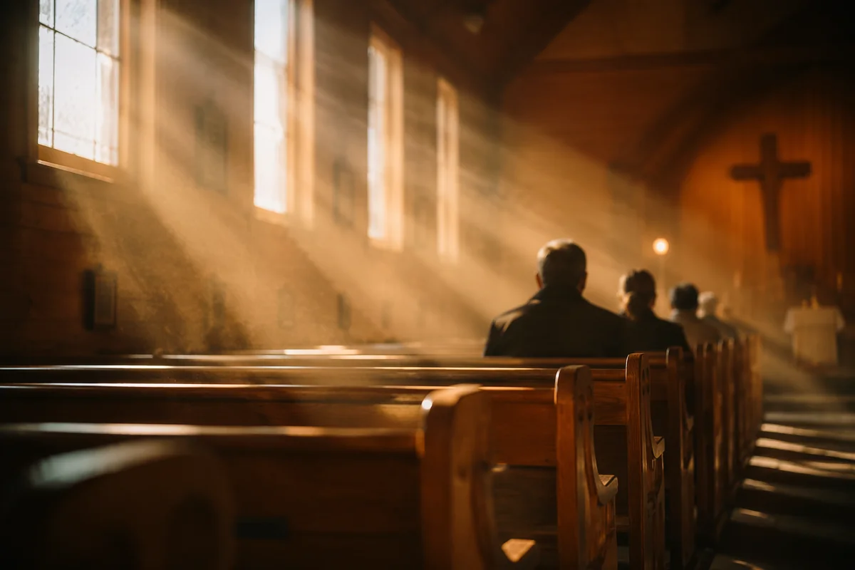 Golden Chapel Light Rays Background