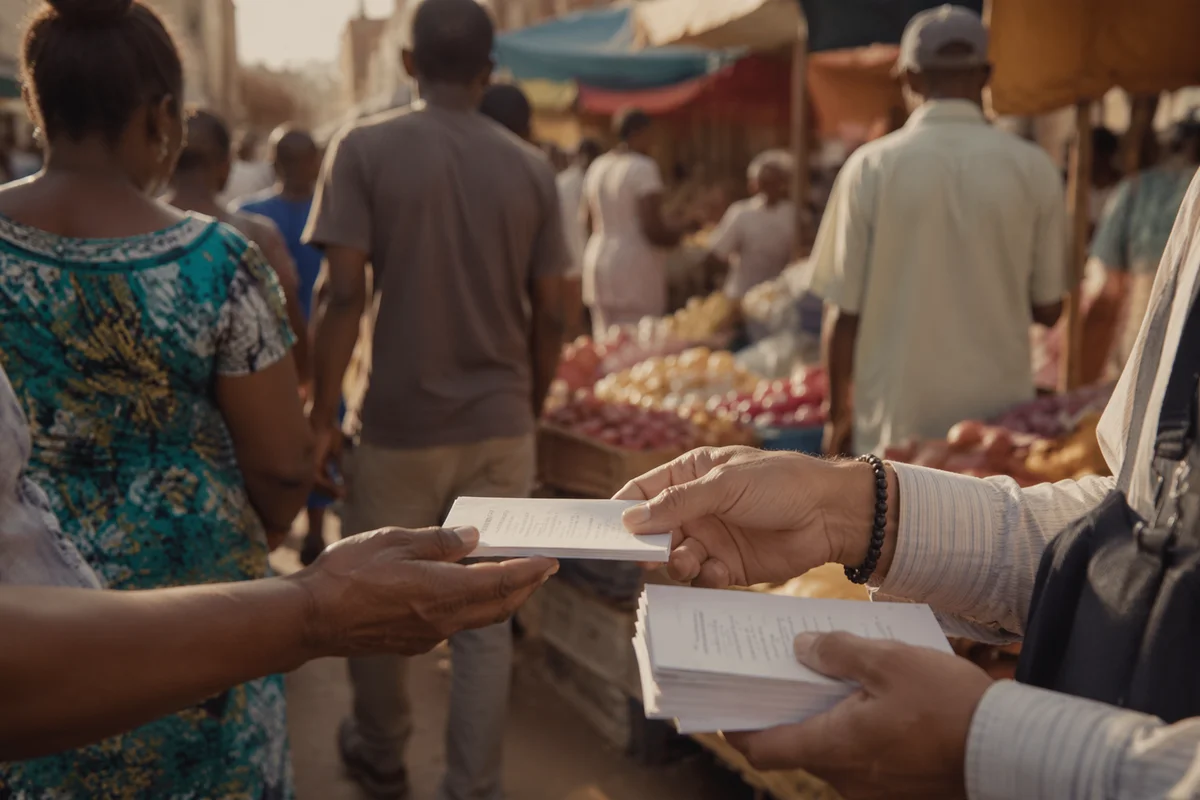 Gospel Tract Outreach at Street Market