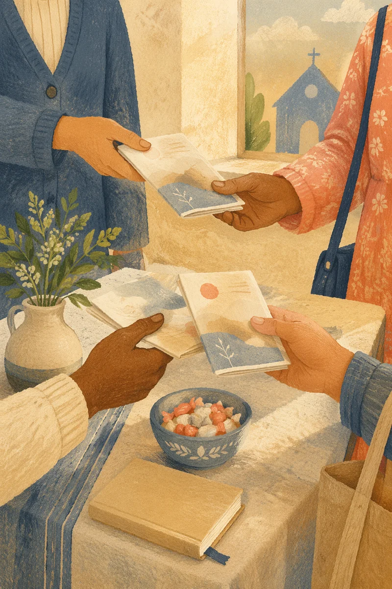 Welcoming Hands Sharing Church Gospel Pamphlets