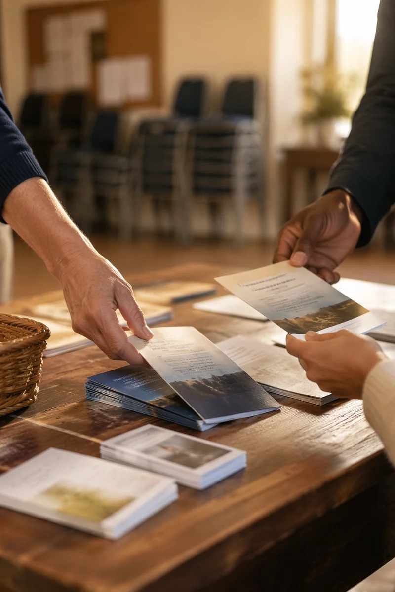 Welcoming Hands Sharing Gospel Tracts