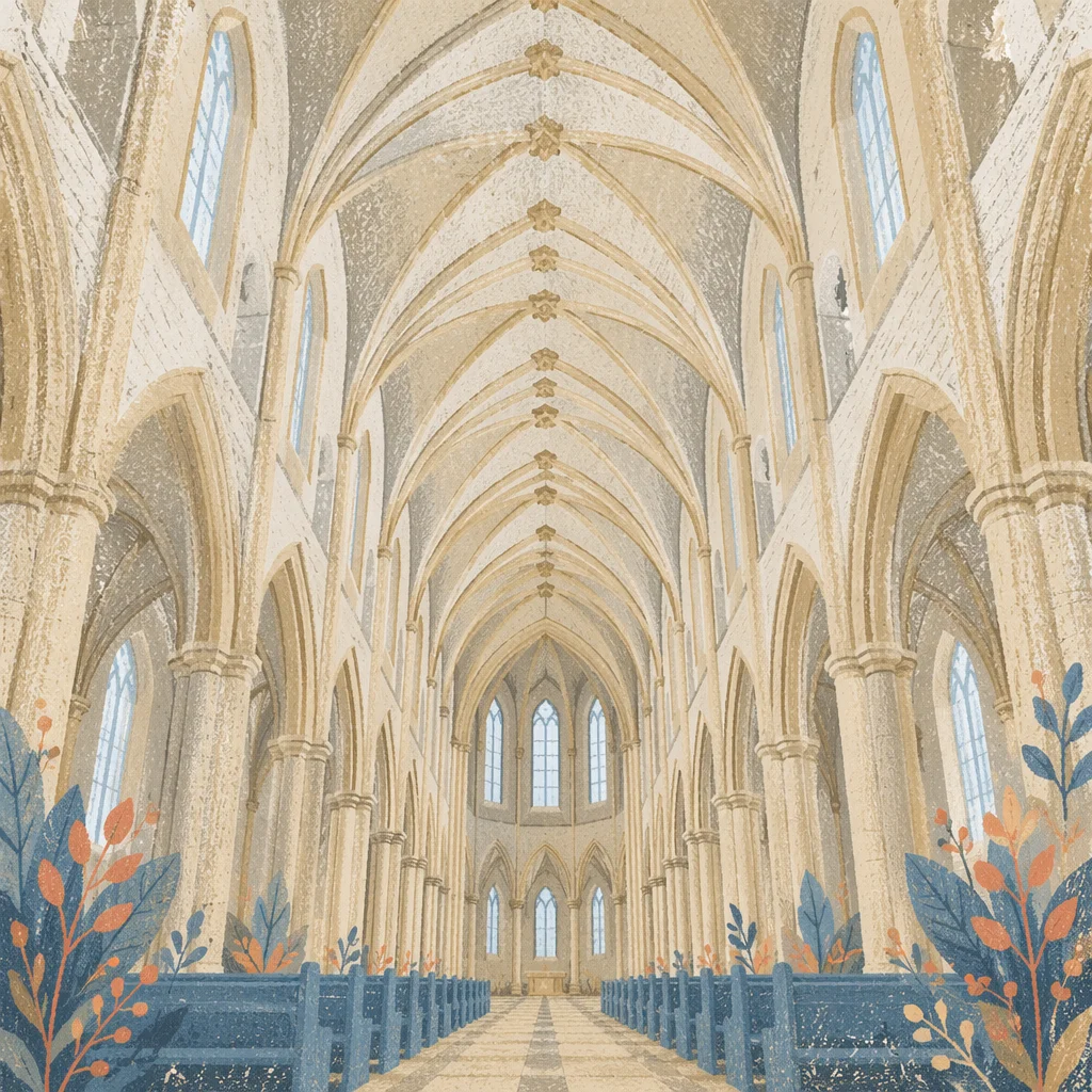 Soaring Gothic Church Nave Ceiling