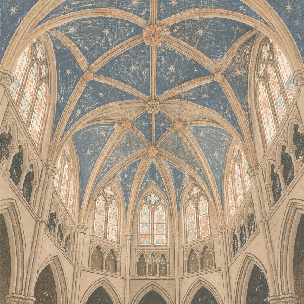 Gothic Church Ribbed Vault Ceiling