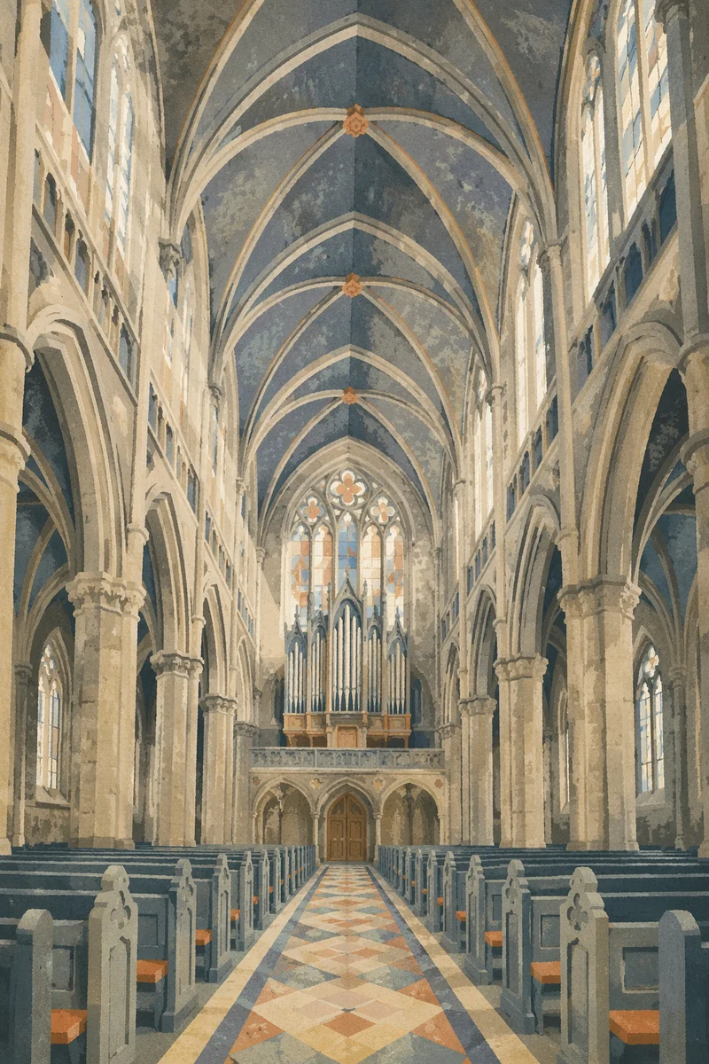 Gothic Church Nave With Soaring Vaults