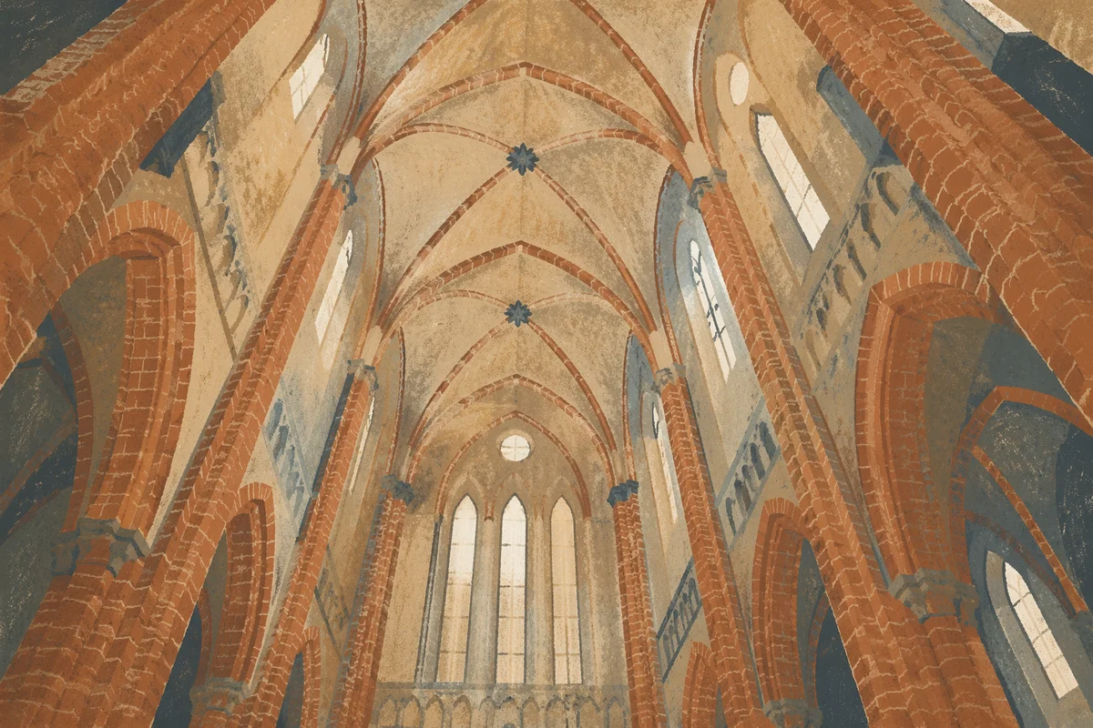 Gothic Church High Ceiling Interior
