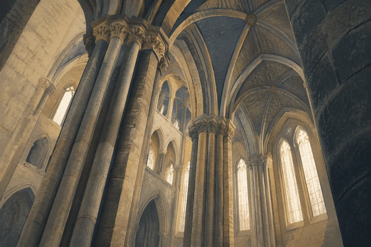 Soaring Gothic Church Vaults in Soft Daylight