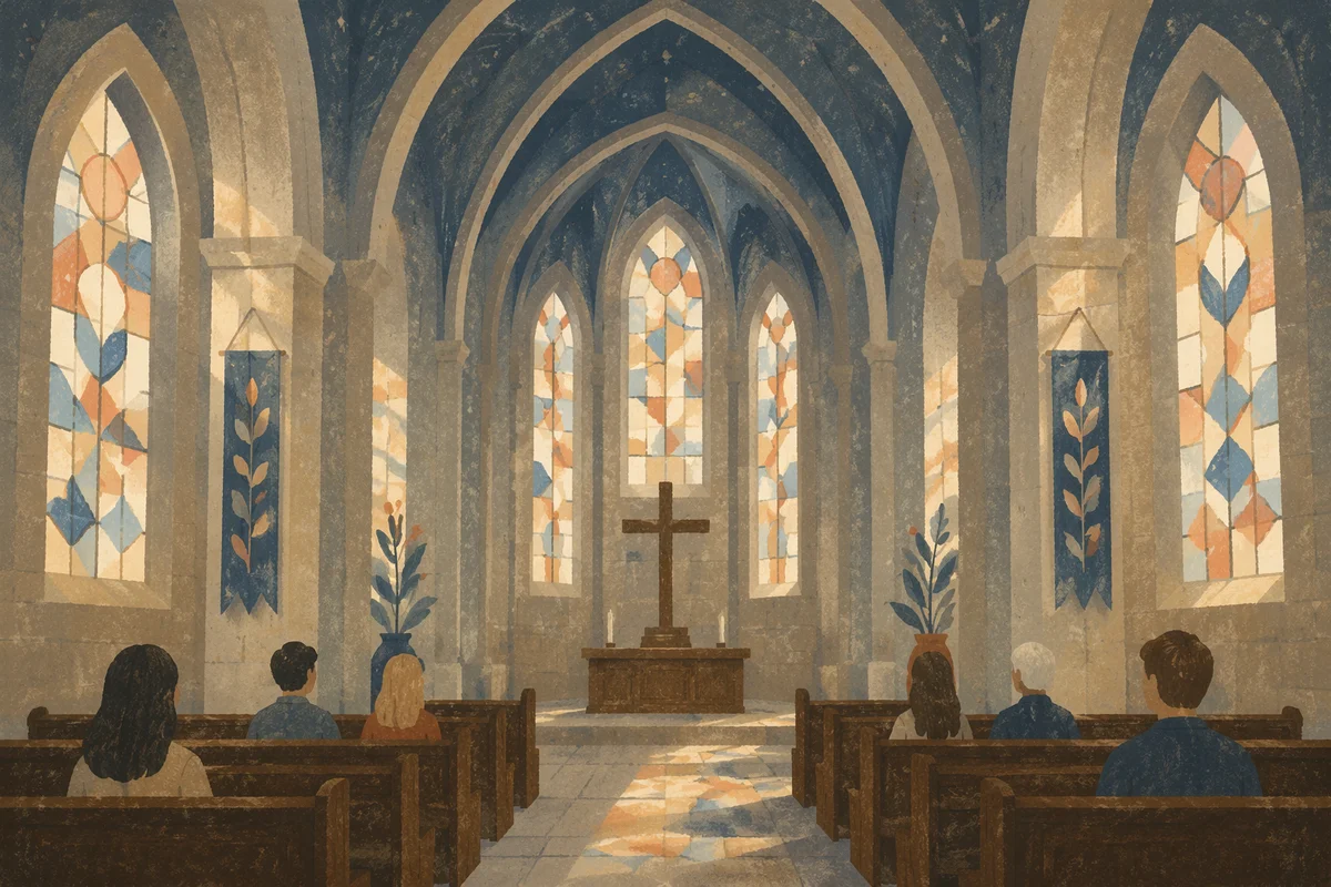 Gothic Church High Ceiling Worship Interior