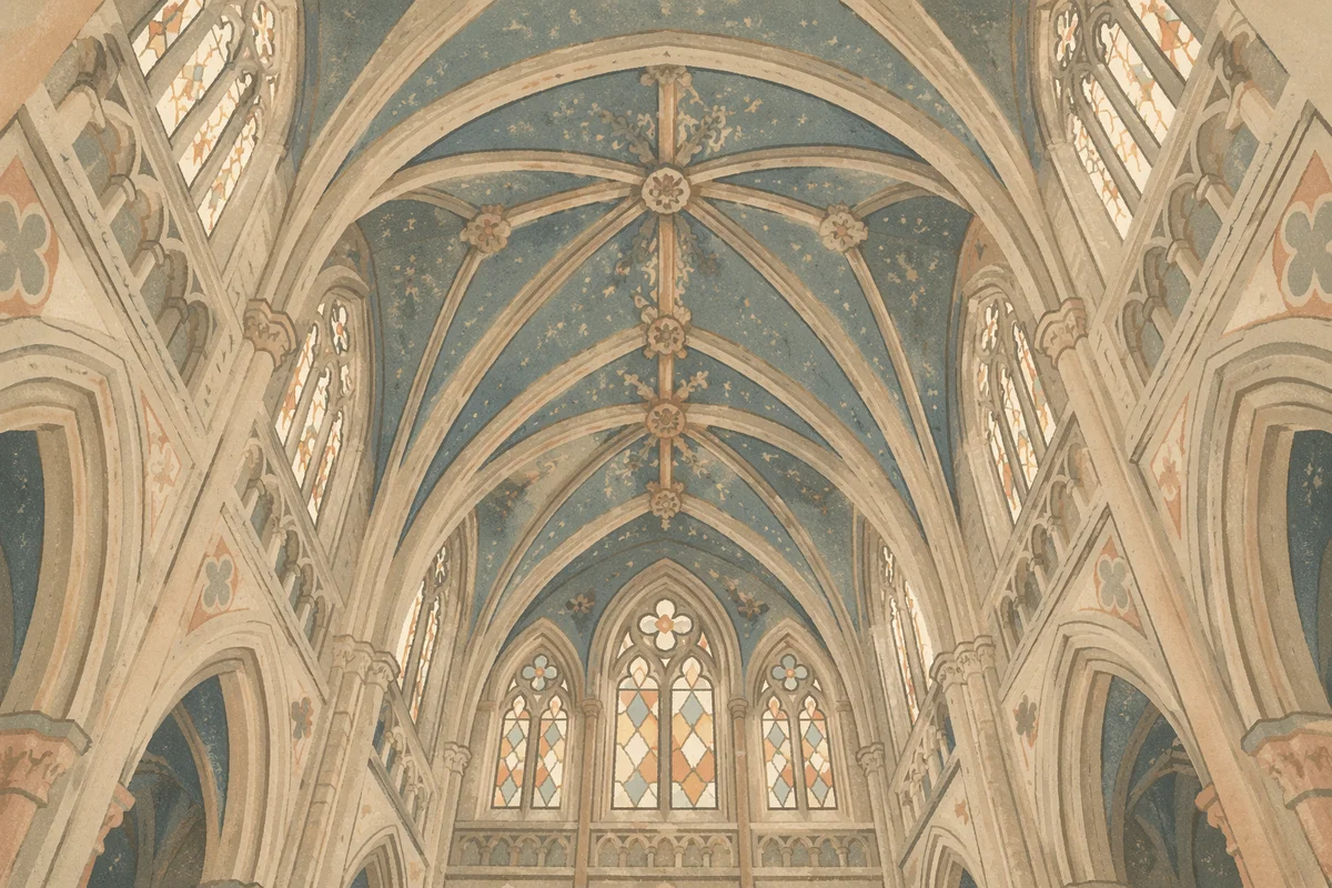 Gothic Church Vaults in Reverent Daylight