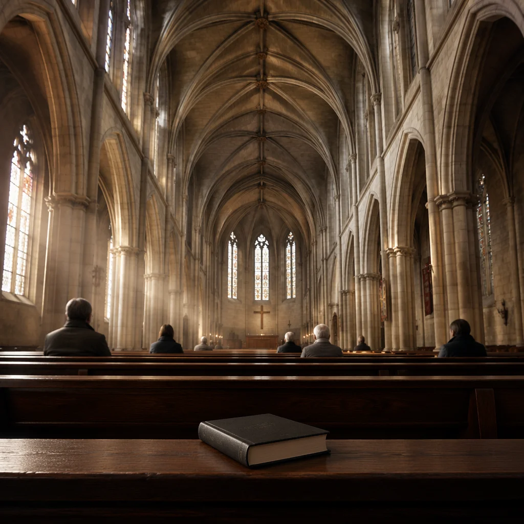 Gothic Church Interior with Morning Light