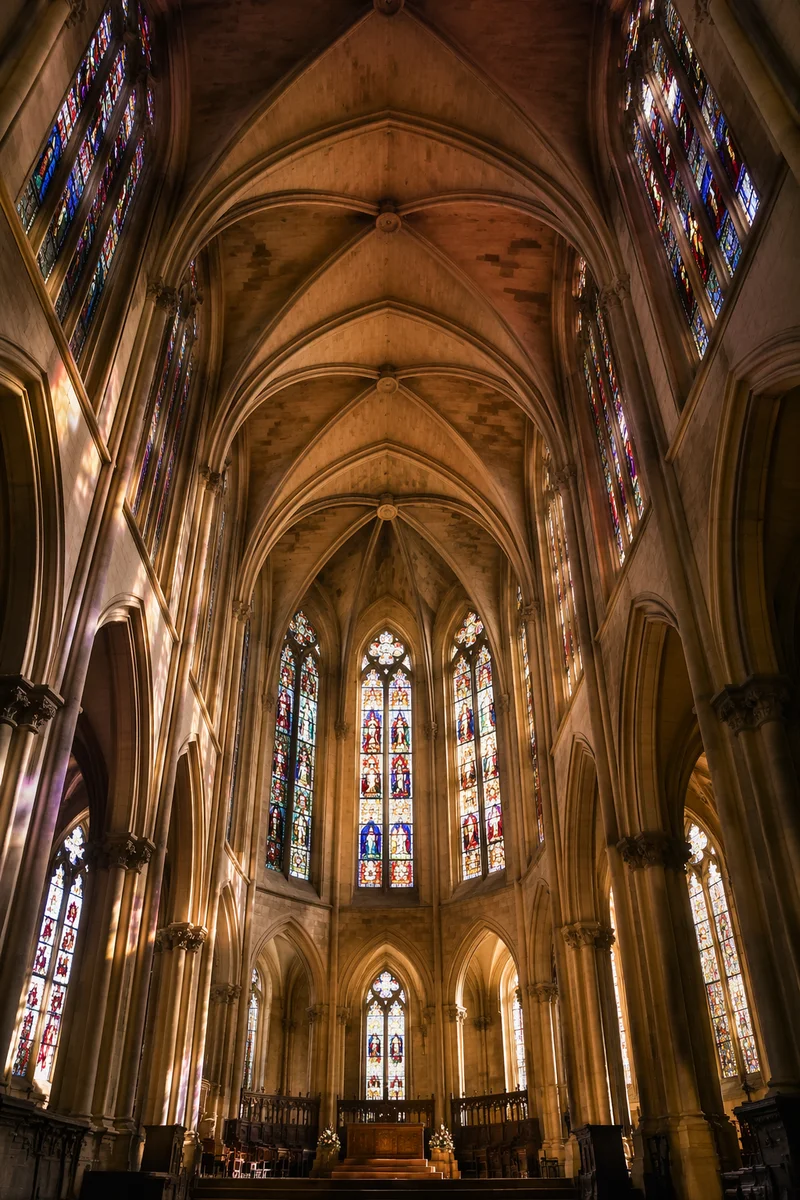 Soaring Gothic Church Vaulted Interior