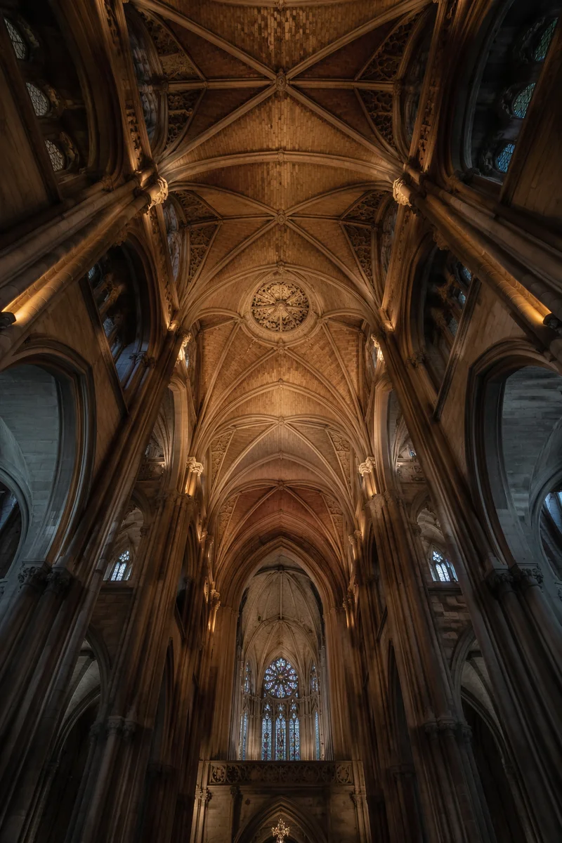 Gothic Church Vaulted Ceiling Interior
