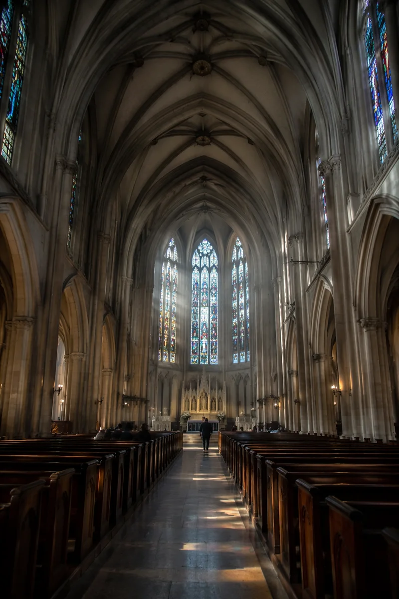 Gothic Sanctuary with Soaring Vaulted Ceiling