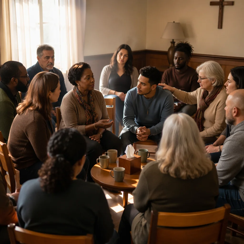 Compassionate Support Circle in Church Room