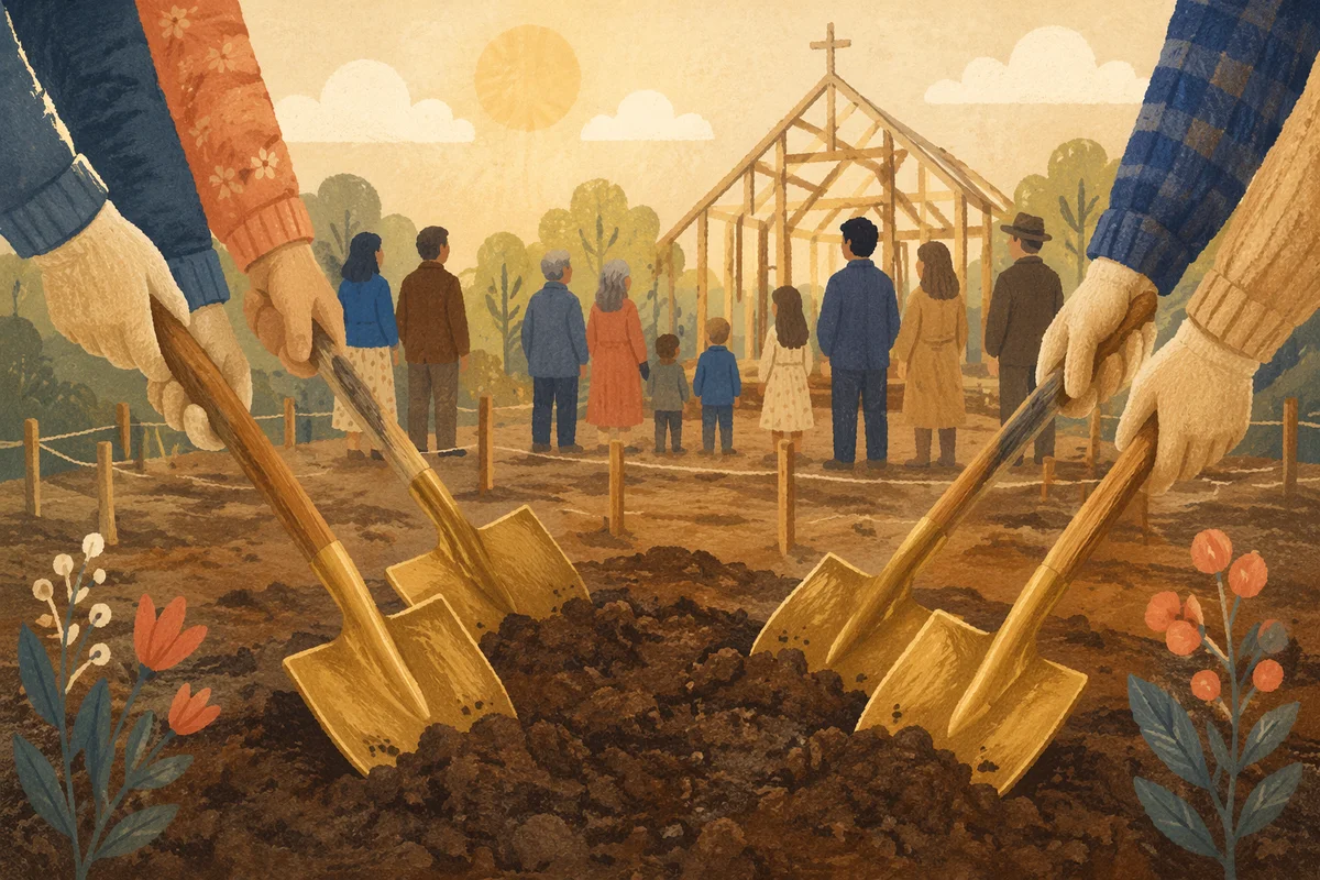 Church Groundbreaking Ceremony at New Building Site
