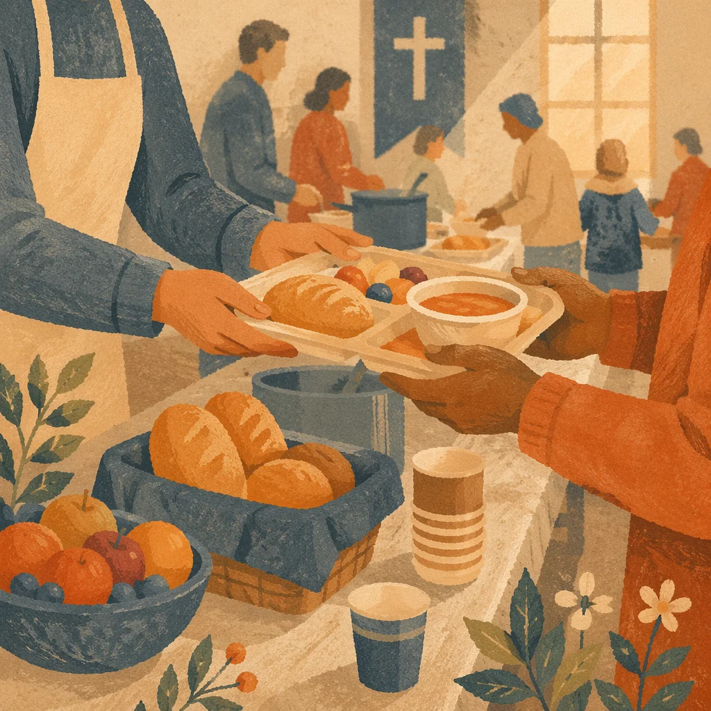 Church Hands Serving Warm Community Meals