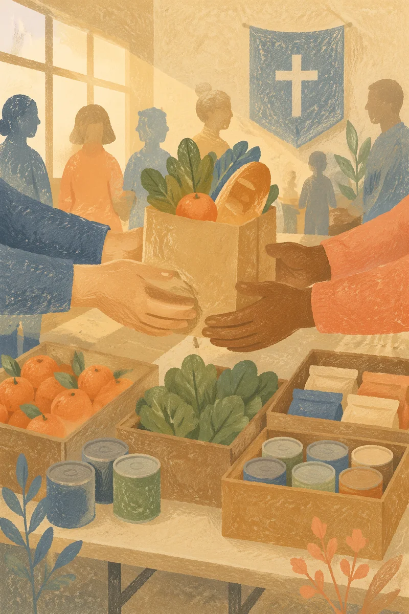 Church Outreach Hands Sharing Food