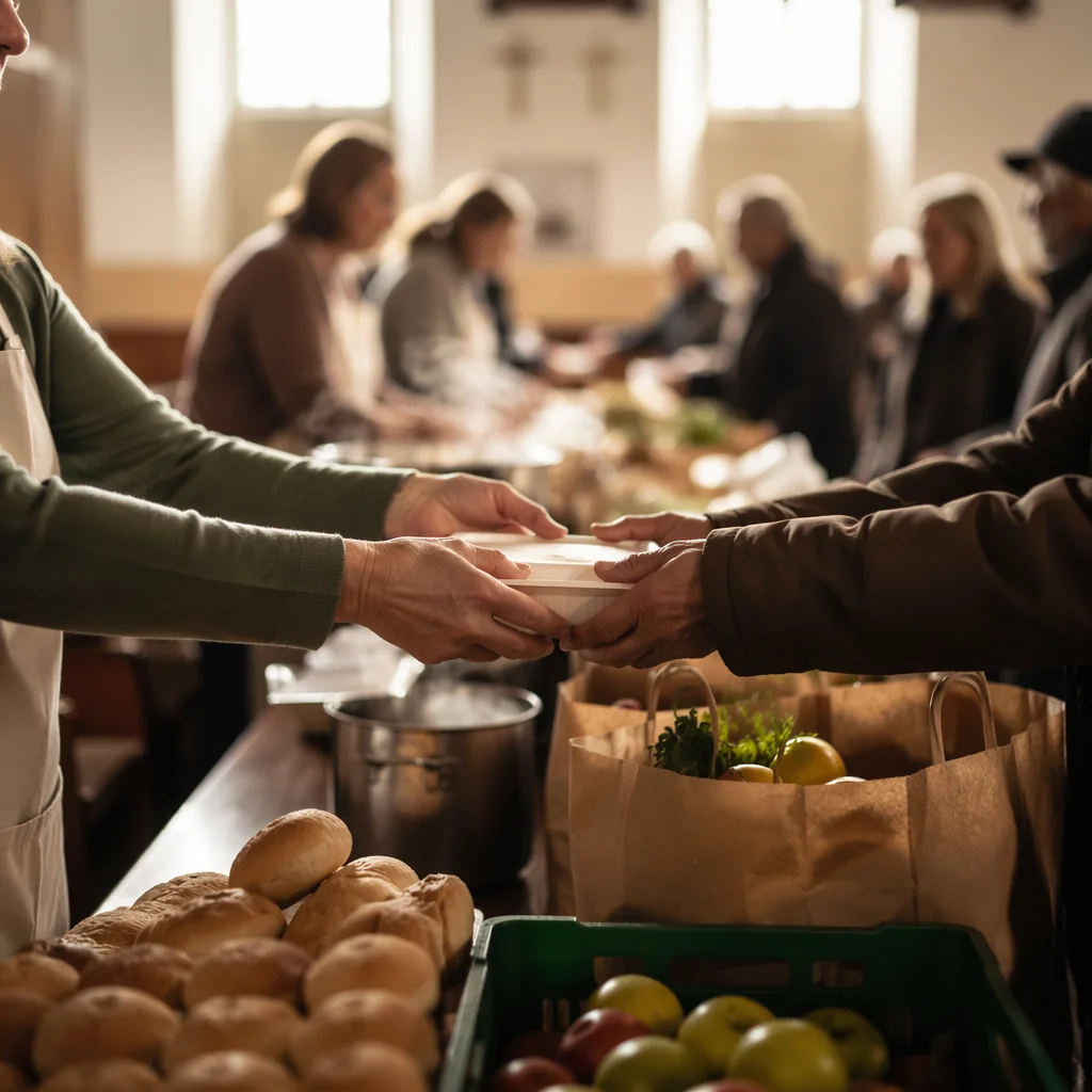 Church Food Outreach Hands Serving Meals