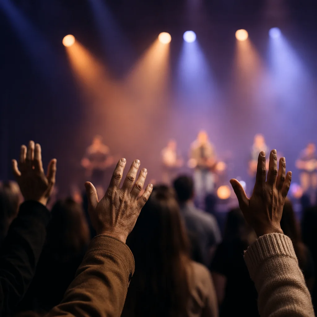 Raised Hands in Contemporary Worship Concert