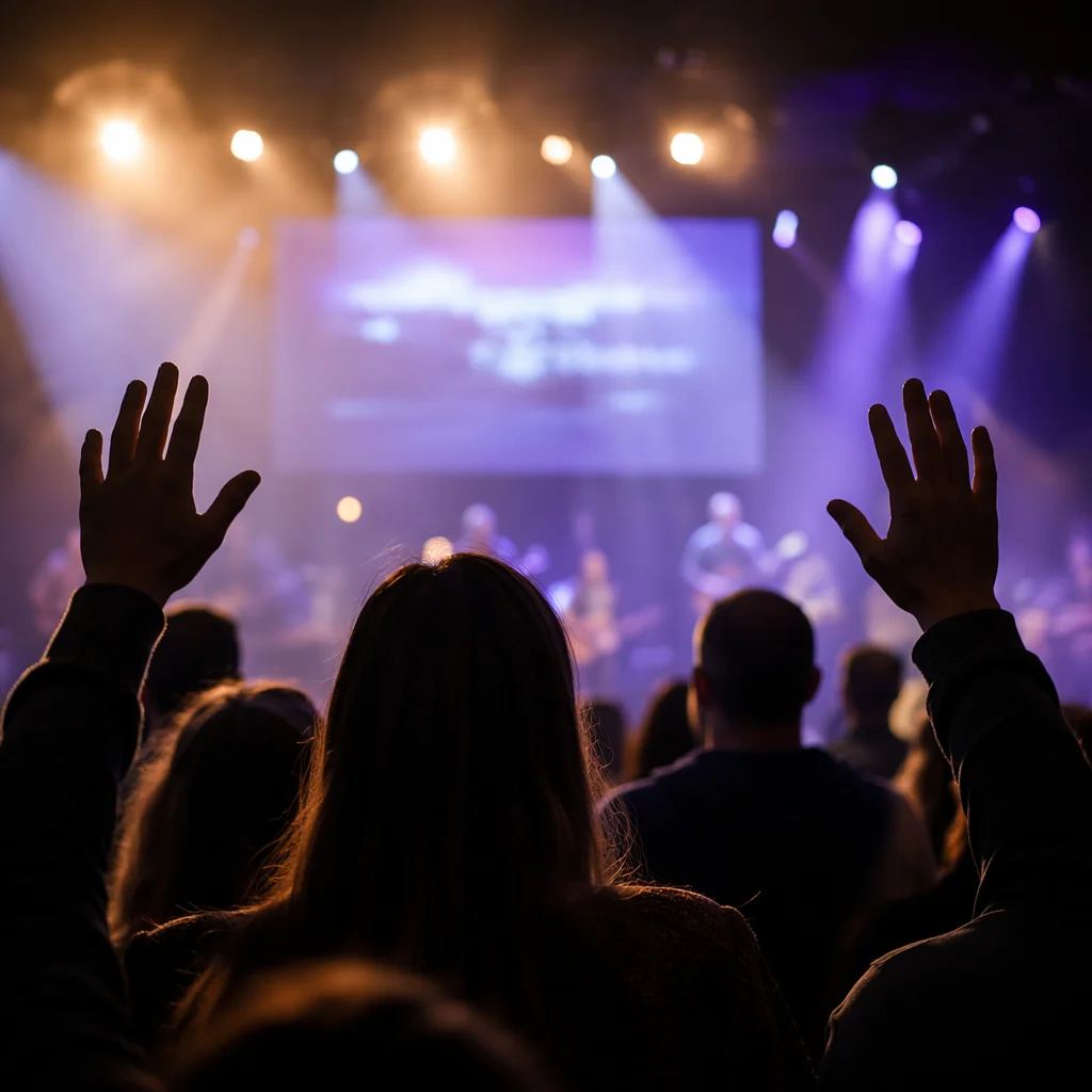 Raised Hands in Evening Worship Concert