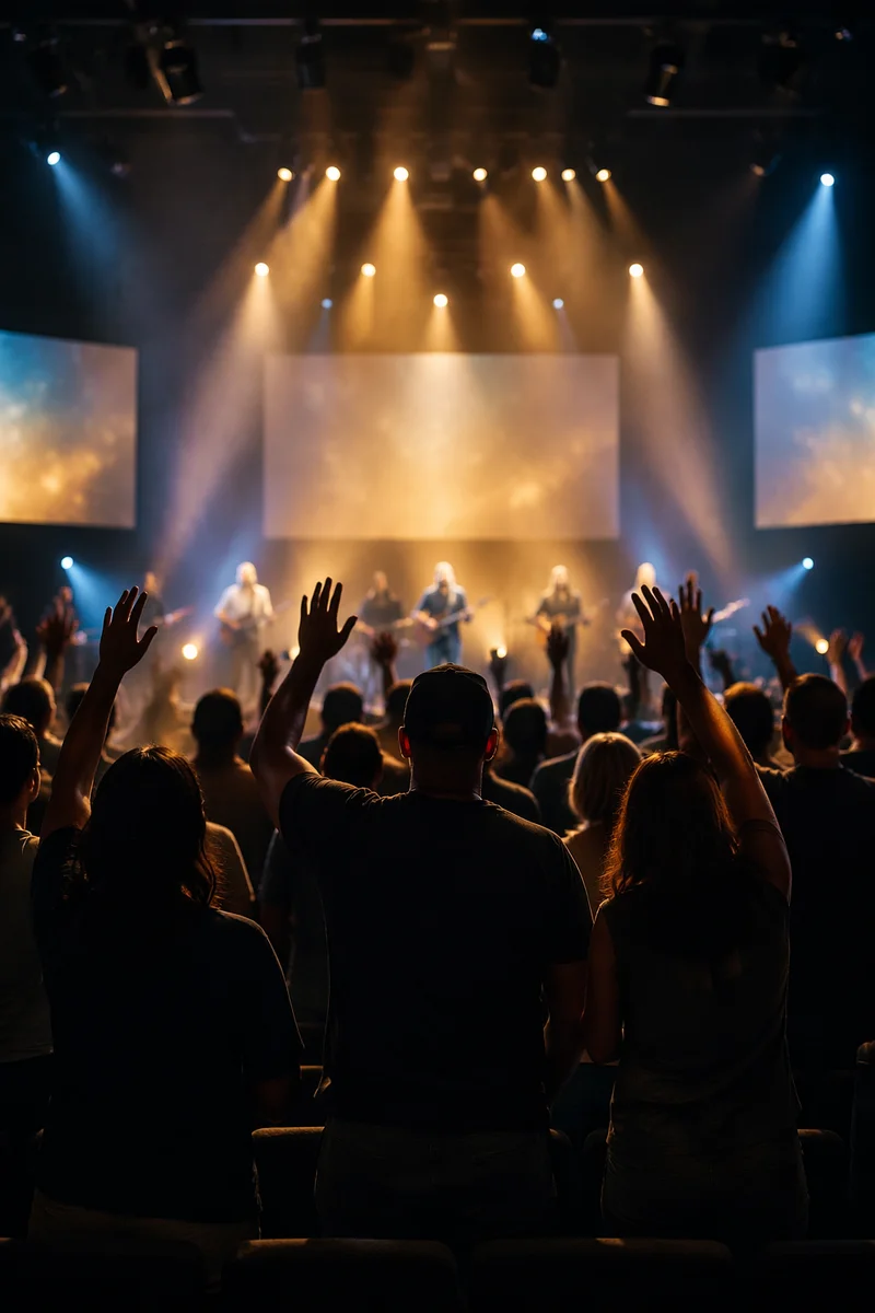 Raised Hands in Evening Worship Concert