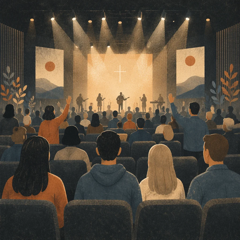 Haze Lit Worship in Modern Church