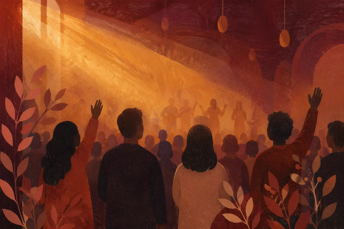 Warm Haze Lights in Modern Worship Auditorium
