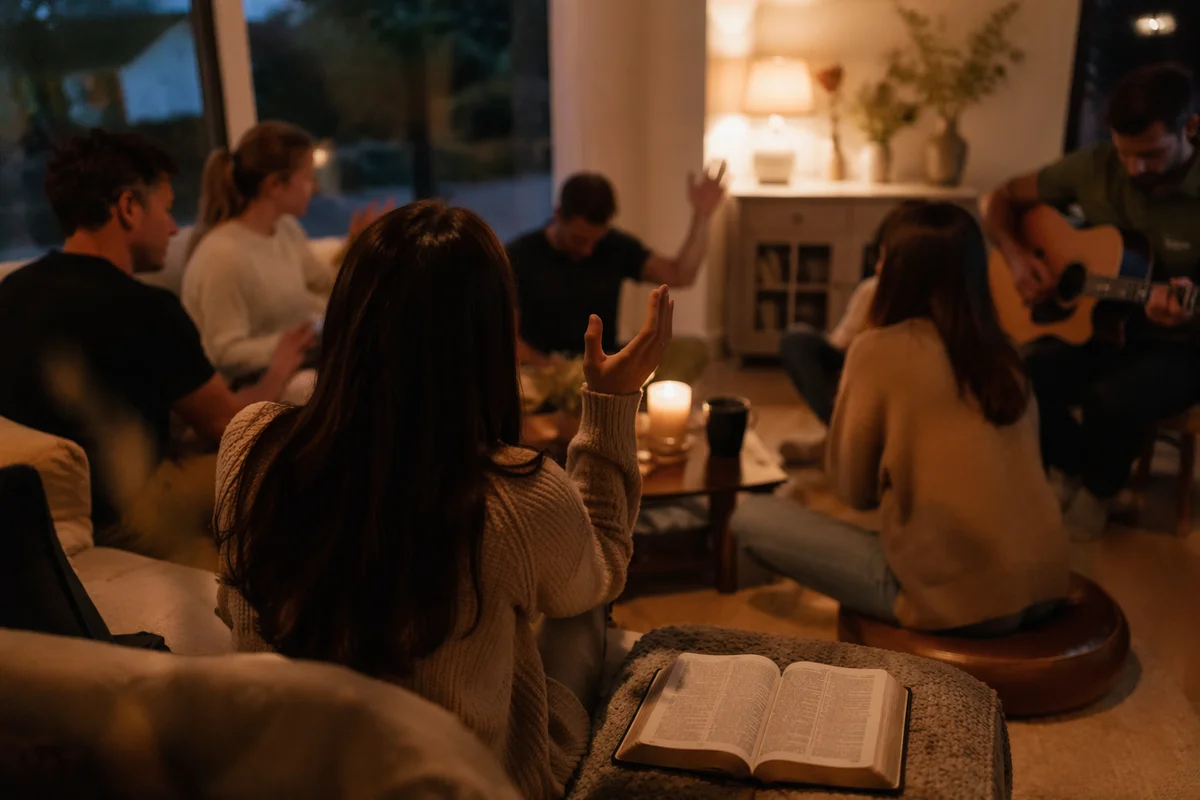 Intimate House Church Worship in Living Room